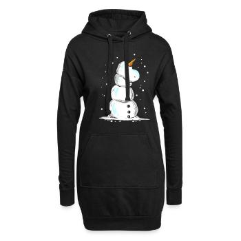 Bonhomme de neige licorne pour Noël en juillet - Sweat-shirt à capuche long Femme - noir - Devant