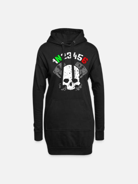 1N23456Tote Head Piston Cylinder - Hoodie Dress - black