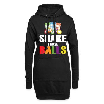 Shake Those Balls Lustiges Bingo - Hoodie-Kleid - Schwarz - Vorne