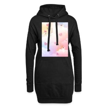 Angelcore Esthétique Heaven Angel Harpes - Sweat-shirt à capuche long Femme - noir - Devant