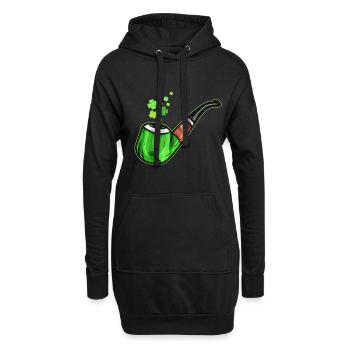 Green Pipe envoie des Shamrocks sur St. Patricks - Sweat-shirt à capuche long Femme - noir - Devant