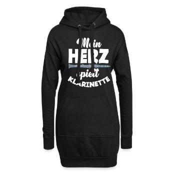 Lustiges Klarinette Klarinettist Geschenk - Hoodie-Kleid - Schwarz - Vorne