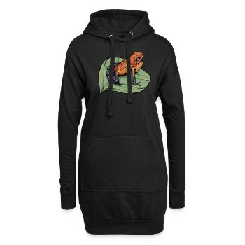 Pfeilgiftfrosch I Kröte Frosch Motiv für Amphibien - Hoodie-Kleid - Schwarz - Vorne