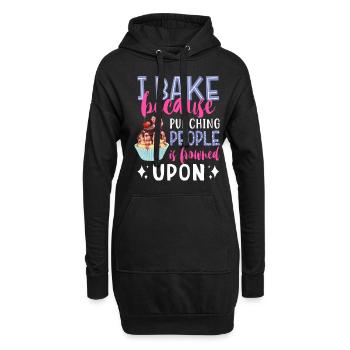 I Bake Because Punching People Is Frowned Upon Bak - Hoodie-Kleid - Schwarz - Vorne