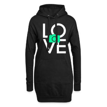 Fotografie - Hoodie-Kleid - Schwarz - Vorne