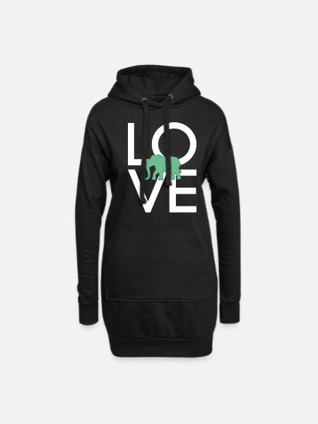 Elefant - Hoodie-kjole - sort