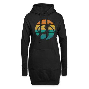 Vintage Flyboard Flyboarding Wassersport - Hoodie-Kleid - Schwarz - Vorne