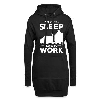 Home Office Spruch - Hoodie-Kleid - Schwarz - Vorne