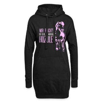 Huzule Spruch mit Pferd - Hoodie-Kleid - Schwarz - Vorne