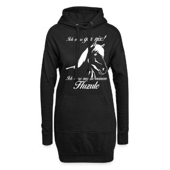 Huzule Reiter Pferd Reiten - Hoodie-Kleid - Schwarz - Vorne