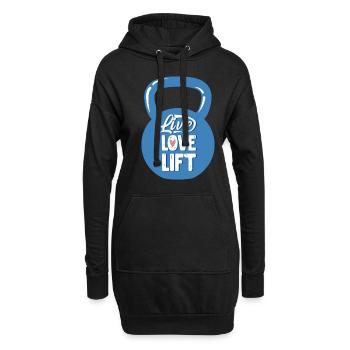 Live Love Lift Kettlebell Fitness - Hoodie-Kleid - Schwarz - Vorne