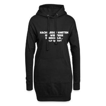 Anti Vegetarisch Essen Fleisch Geschenk - Hoodie-Kleid - Schwarz - Vorne