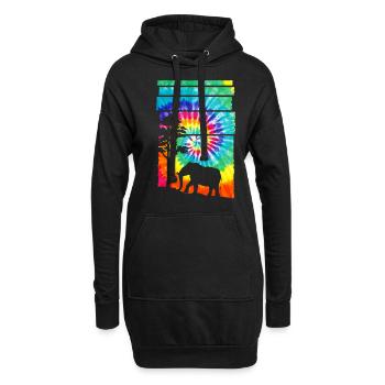 Afrika Safari Elefant - Hoodie-Kleid - Schwarz - Vorne