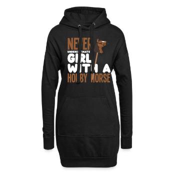 Fille Hobby Cheval Hobby Équitation - Sweat-shirt à capuche long Femme - noir - Devant