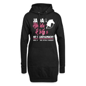 Hobby Horse Steckenpferd Reiten - Hoodie-Kleid - Schwarz - Vorne