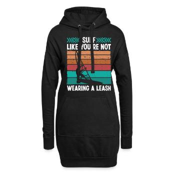 Windsurfing Vintage Wearing Leash Retro Windsurfer - Hoodie-Kleid - Schwarz - Vorne