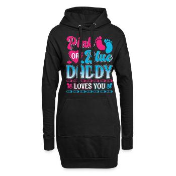 Papa Fille Père Bébé Enfants Fille Garçon - Sweat-shirt à capuche long Femme - noir - Devant
