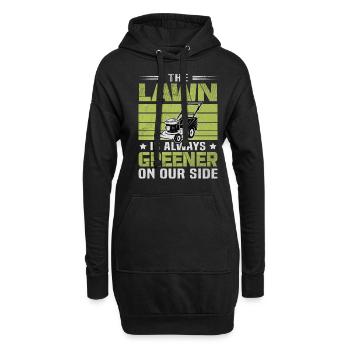 Rasen Grüner Unserer Seite - Schieb Räsenmäher - Hoodie-Kleid - Schwarz - Vorne