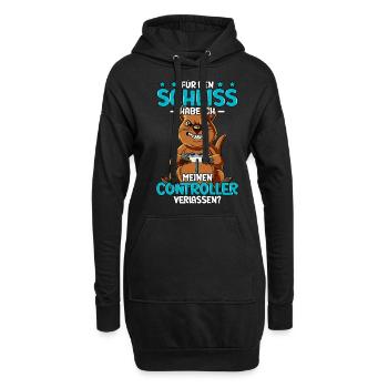 Zocken Gaming - Hoodie-Kleid - Schwarz - Vorne