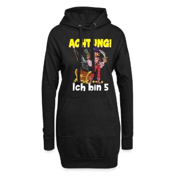 Geburtstagsshirt 5 Jahre Junge Pirat Totenkopf Pir - Hoodie-Kleid - Schwarz - Vorne