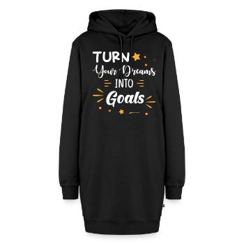 Motivation Succès Rêves Objectifs Dire - Sweat-shirt à capuche long Femme - noir - Devant