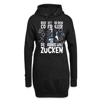 Videospiel Gaming Stinktier Zocken - Hoodie-Kleid - Schwarz - Vorne