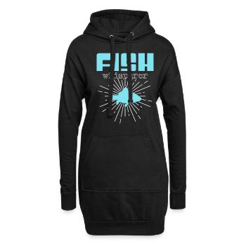 fish whisperer - Hoodie-Kleid - Schwarz - Vorne