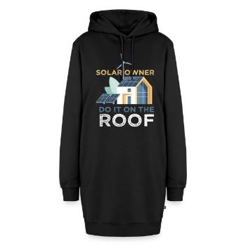 Faites-le sur le toit solaire photovoltaïque - Sweat-shirt à capuche long Femme - noir - Devant