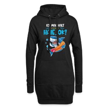 Ich Mag Halt Einfach Haie, Ok? - Hoodie-Kleid - Schwarz - Vorne