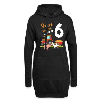 Je suis tracteur depuis 6 ans - Sweat-shirt à capuche long Femme - noir - Devant