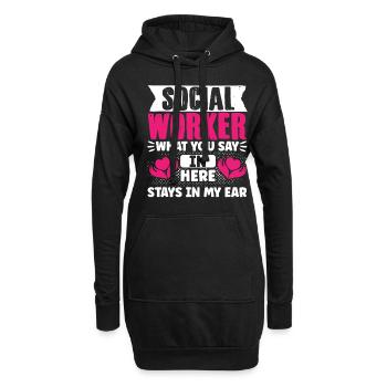 School Social Work Month Hands - Hoodie Dress - black - Front