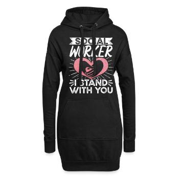 School Social Work Month Heart - Hoodie Dress - black - Front