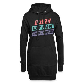 Mois du travail social à l’école Femme Chat - Sweat-shirt à capuche long Femme - noir - Devant