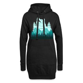 Chiens de berger des montagnes Blanches - Sweat-shirt à capuche long Femme - noir - Devant