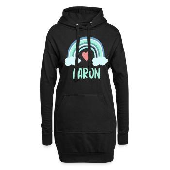 Aaron Name Regenbogen Baby - Hoodie-Kleid - Schwarz - Vorne