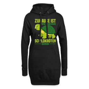 Schildkröte Spruch Haustier - Hoodie-Kleid - Schwarz - Vorne