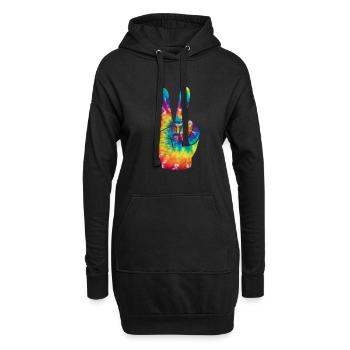 Hippie - Sweat-shirt à capuche long Femme - noir - Devant