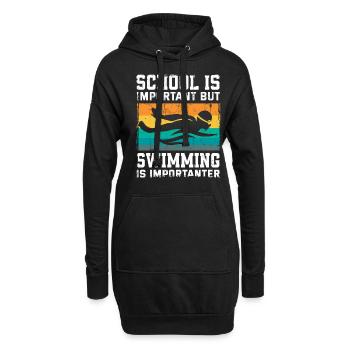 Natation École Sport Nageurs - Sweat-shirt à capuche long Femme - noir - Devant