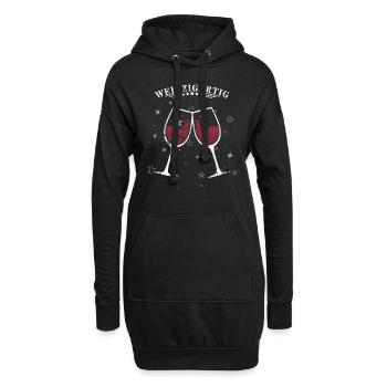 Weinzigartig - Hoodie-Kleid - Schwarz - Vorne