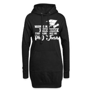 Doktortitel PhD Doktor Doktorarbeit - Hoodie-Kleid - Schwarz - Vorne