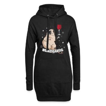Weinzigartig - Hoodie-Kleid - Schwarz - Vorne