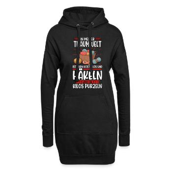 Häkeln - Hoodie-Kleid - Schwarz - Vorne