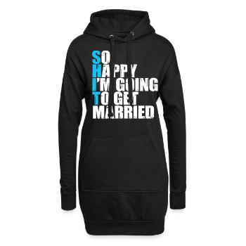 Tellement heureuse que je vais me marier - Sweat-shirt à capuche long Femme - noir - Devant