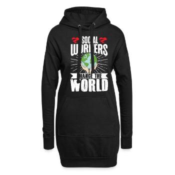 School Social Work Month Globe - Hoodie-Kleid - Schwarz - Vorne