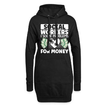 Mois du travail social à l’école Social - Sweat-shirt à capuche long Femme - noir - Devant