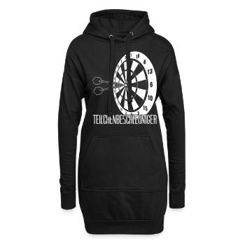 Darts Dartspieler Dartpfeil Dartscheibe - Hoodie-Kleid - Schwarz - Vorne