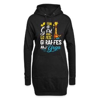 Giraffe Yoga Anfänger Workout Posen Zitate - Hoodie-Kleid - Schwarz - Vorne