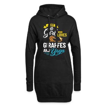 Giraffe Yoga Anfänger Workout Posen Zitate - Hoodie-Kleid - Schwarz - Vorne