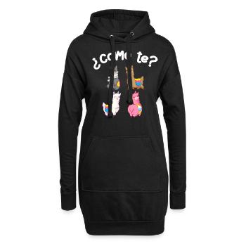 Como Te Lamas, Lama - Hoodie-Kleid - Schwarz - Vorne