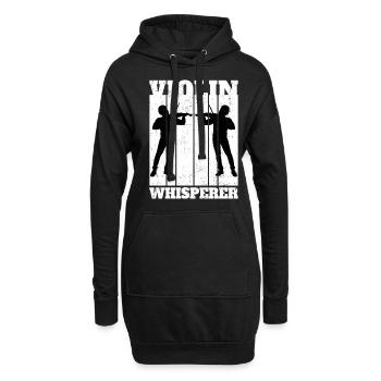Violon Whisperer Geigenspieler Violine Violoniste - Sweat-shirt à capuche long Femme - noir - Devant